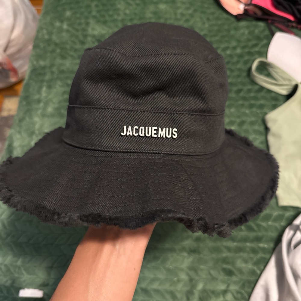 Jacquemus Black Frayed Edge Hat